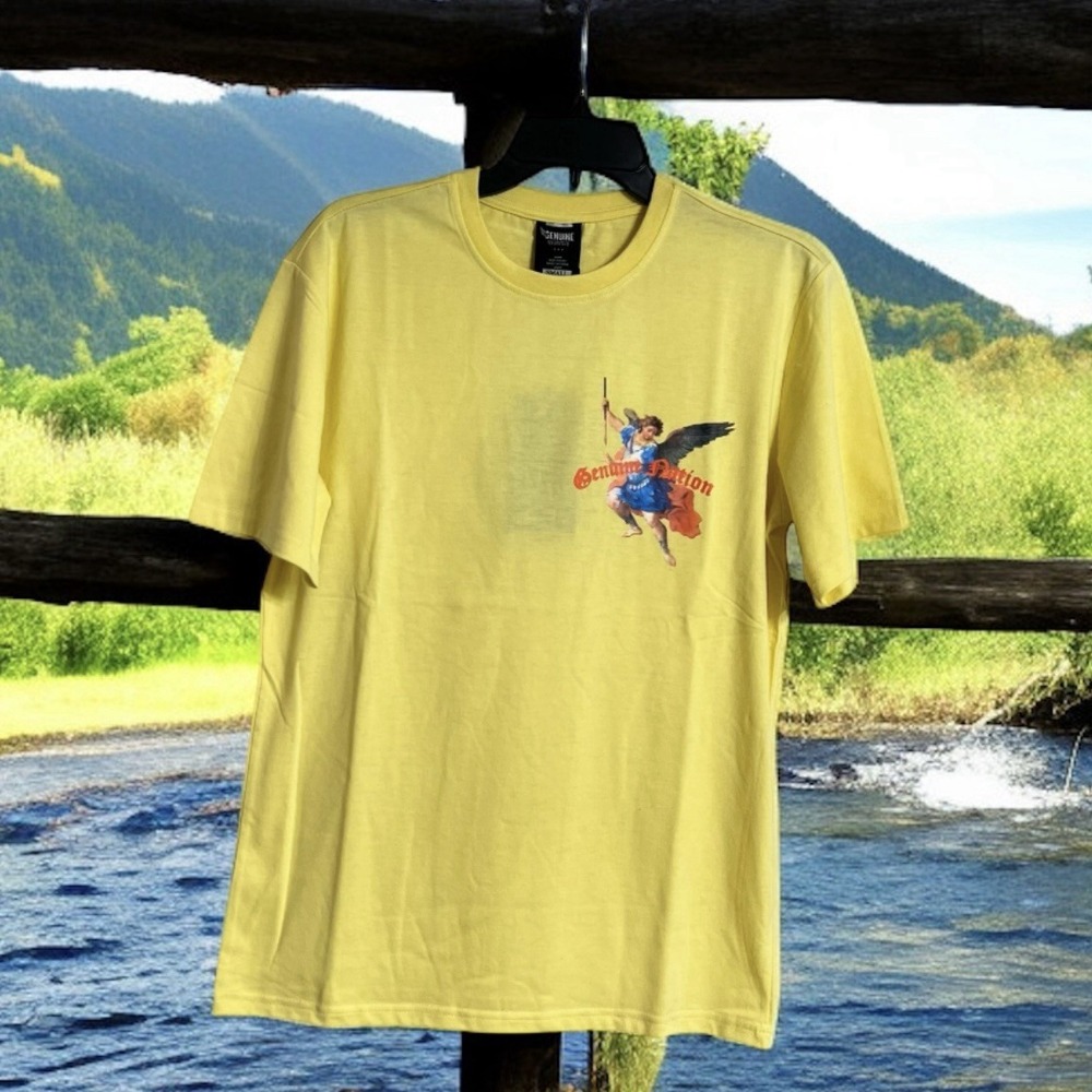 Genuine Authentic Garments‎ T-shirt God Sent Tee Light Yellow